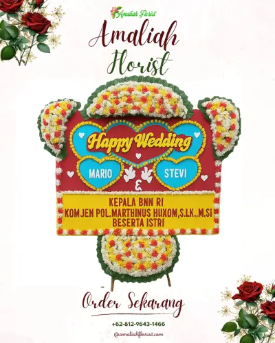 Karangan Papan Bunga Pernikahan di Singkil Satu